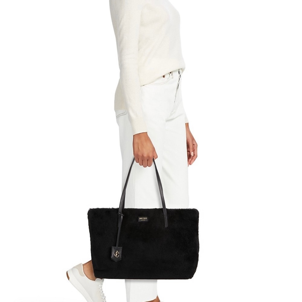 JIMMY CHOO  Nine2Five Calf Hair & Leather  Tote Bag